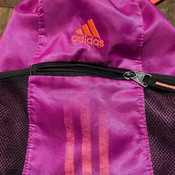 Adidas Sackpack Drawstring Backpack Bag Stripes Gym Travel - Picture 3 of 7